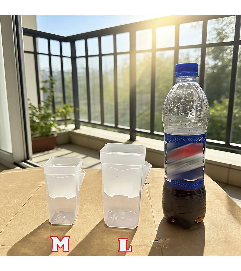 Mini Transparent Self Watering Planter Pots Irregular Shape Water Level Indicator Drainage Holes Pp Plastic For Succulents Air Plants African Violets Herbs Complete Kit 40 Pieces Large Size - Image 2