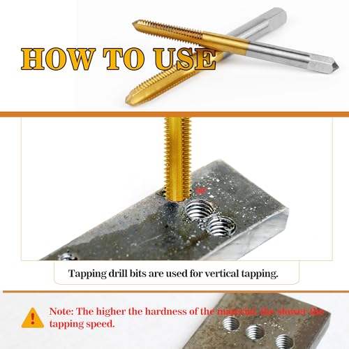 SMJXTOP 6Pcs Metric Tap Set with 1Pc Tap Wrench, M2 HSS Thread Tap Set from M2 to M6, Machine Screw Tap for Metal,Aluminum,Plastic,Wood - Image 4