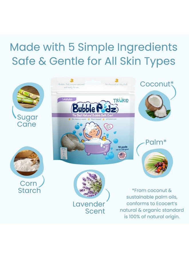 TruKid Bubble Podz For Baby Refreshing Bubble Bath For Dry Sensitive & Soft Skin Ph Balanced For Eye Sensitivity Enriched With Lavender Flower Lavender Scent All Natural Ingredients (24 Podz) - Image 5