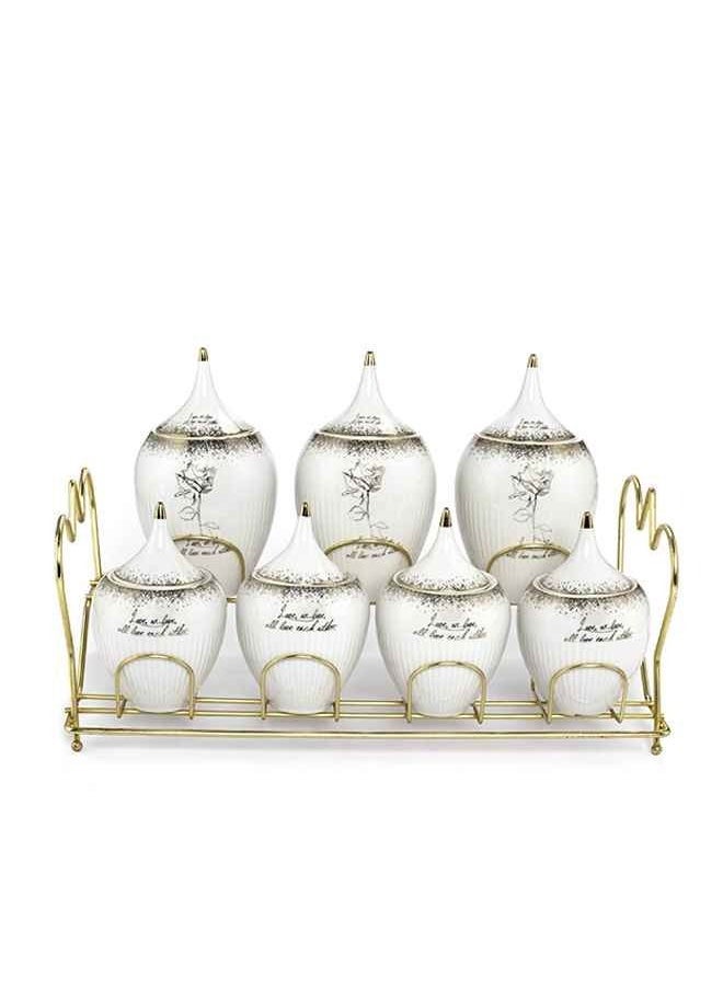 Lotus Porcelain - Spices Set 8 Piece Louts assorted shapes - Image 1