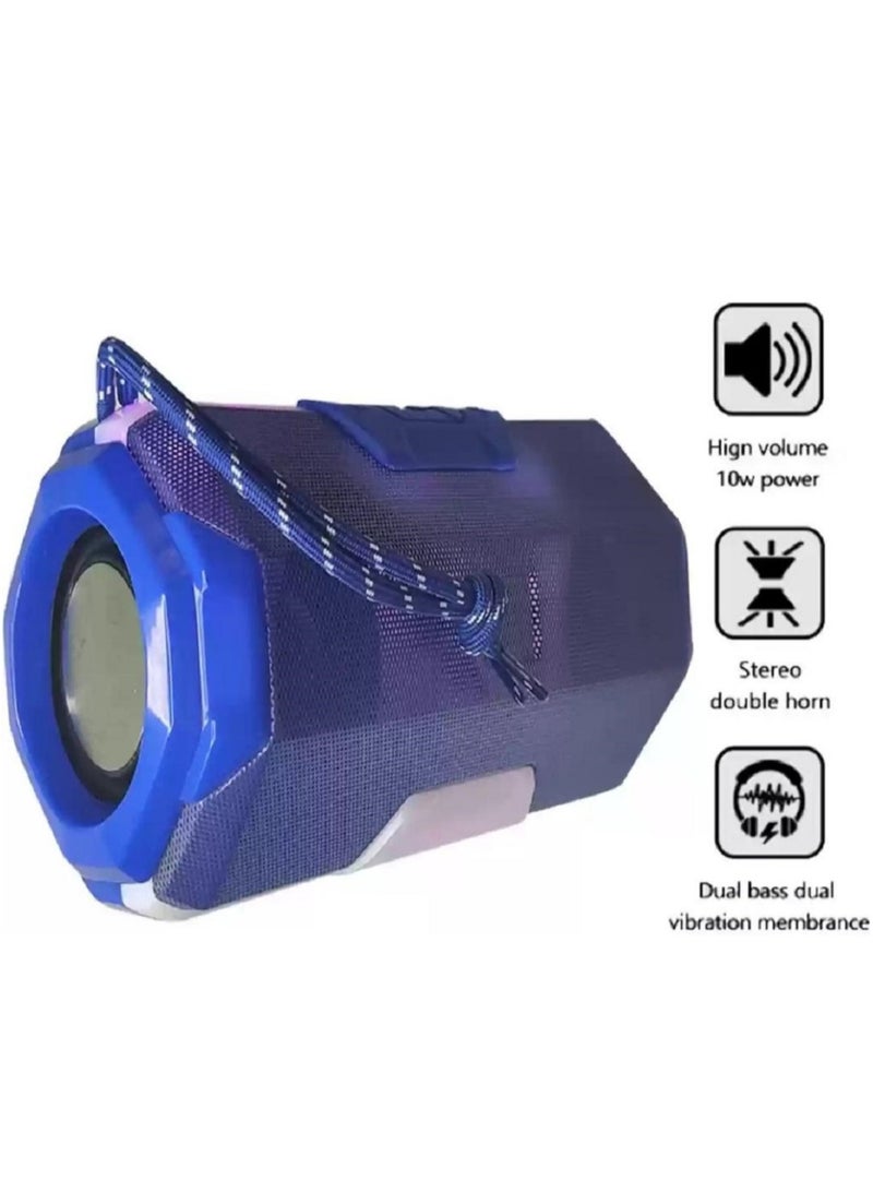 A006 Bluetooth Speaker, Portable Stereo Speaker with HD Audio and Enhanced Bass LED flickers Multicolor Lights  (Blue) - Image 3