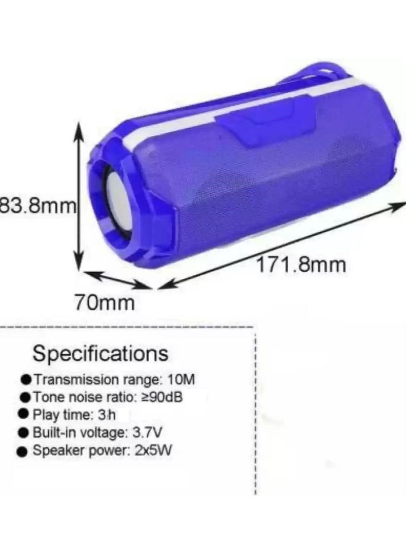 A006 Bluetooth Speaker, Portable Stereo Speaker with HD Audio and Enhanced Bass LED flickers Multicolor Lights  (Blue) - Image 4