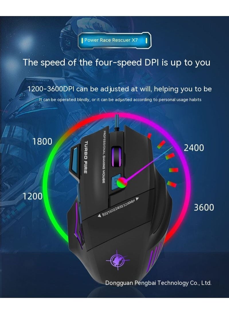ARNOTEC - MS7 Gaming Mouse Wired Mouse Gamer Ergonomic Optical Mice For PC Laptop Games Quality 7 Buttons USB Computer - Image 1