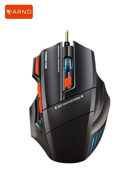 MS7 Gaming Mouse Wired Mouse Gamer Ergonomic Optical Mice For PC Laptop Games Quality 7 Buttons USB Computer
