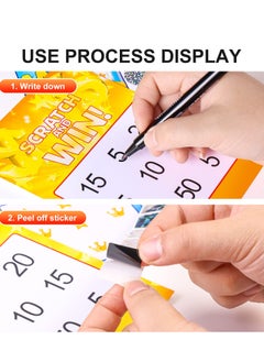 KASTWAVE 2 Rolls Scratch Offs Sticker Square Silver Hologram Holographic Sticker Glitter Labels DIY Make Your Own Lottery Holographic Ticket Games, 1 x 1 Inch Square (300Pcs/ Roll)  - Image 3