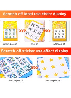 KASTWAVE 2 Rolls Scratch Offs Sticker Square Silver Hologram Holographic Sticker Glitter Labels DIY Make Your Own Lottery Holographic Ticket Games, 1 x 1 Inch Square (300Pcs/ Roll)  - Image 5
