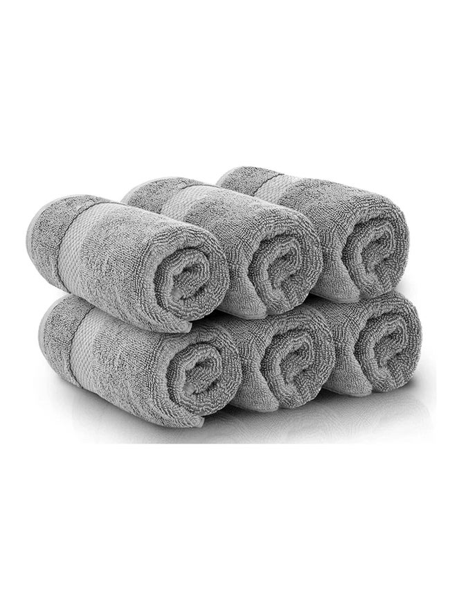 1CHASE Pack of  6 - Luxury Cotton Bathroom Towel, Grey 40x70cm - Image 2