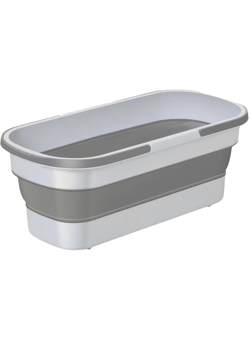 Collapsible Bucket Mop Bucket - 12L Foldable Dish Tub With Wheels | Portable Washing Basin | Space Saving Washtub | Cleaning Washing Bucket For Mop Cleaning Washing Fit Sponge Mop Flat Mop Cotton Mop - Image 1