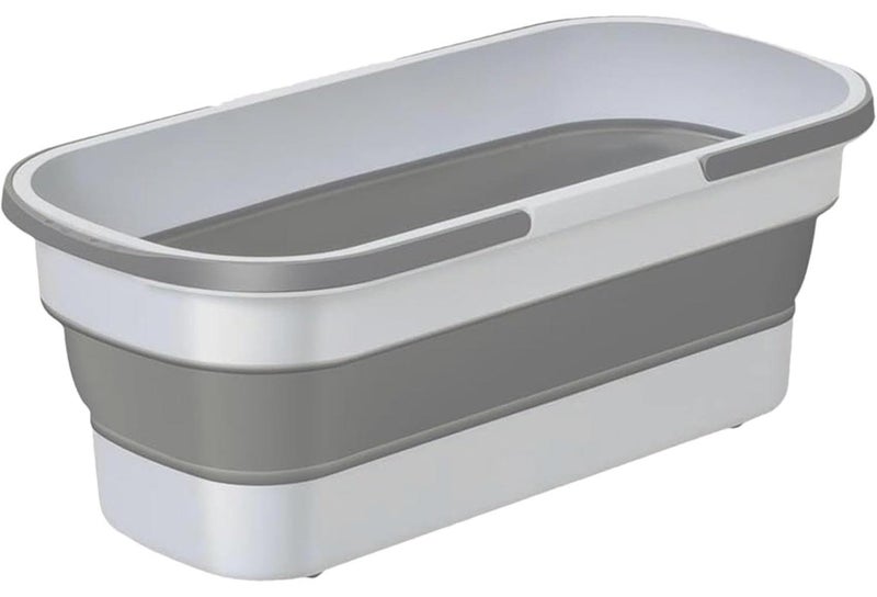 جردل مساحة موب بتصميم حوض أطباق محمول ومطوي وموفر للمساحة سعة 12 لتر مع عجلات لتنظيف الممسحة والغسيل مناسب للمساحة الإسفنج المسطحة والقطن - Image 1