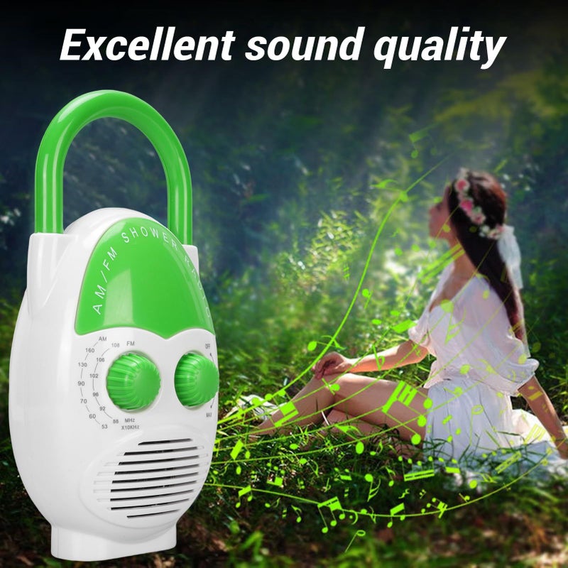 Portable IPX5 Waterproof AM FM Radio with Electronic Tuning 500mW Output Battery Powered - Image 4
