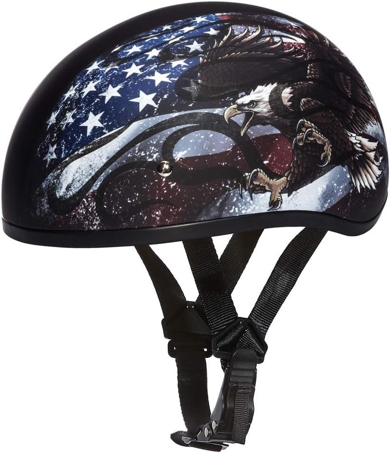 Daytona Helmets Skull Cap Half Helmet with USA Eagle Graphics - Image 1
