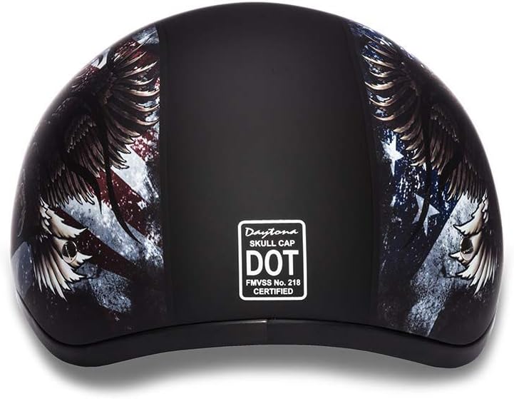 Daytona Helmets Skull Cap Half Helmet with USA Eagle Graphics - Image 4