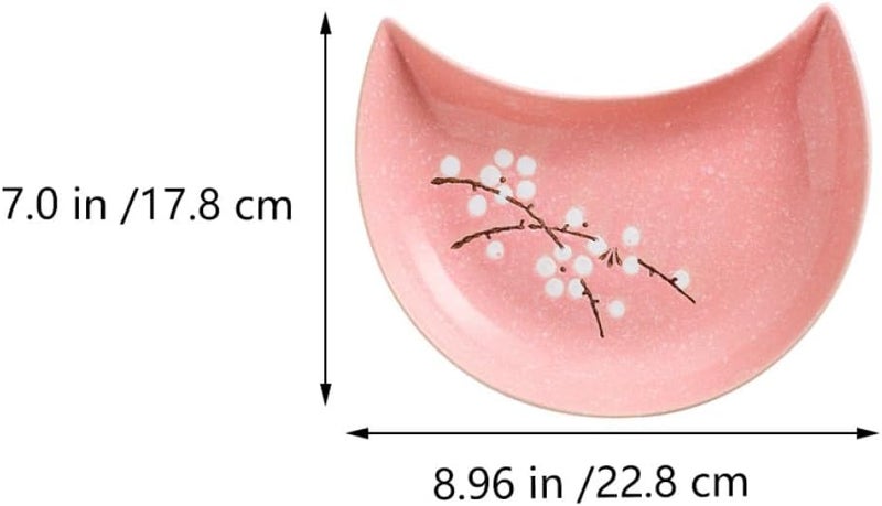 2pcs Pink Ceramic Sushi Plates Japanese Style Sushi Serving Tray Seafood and Snack Dish Set for Kitchen Dining - Image 2