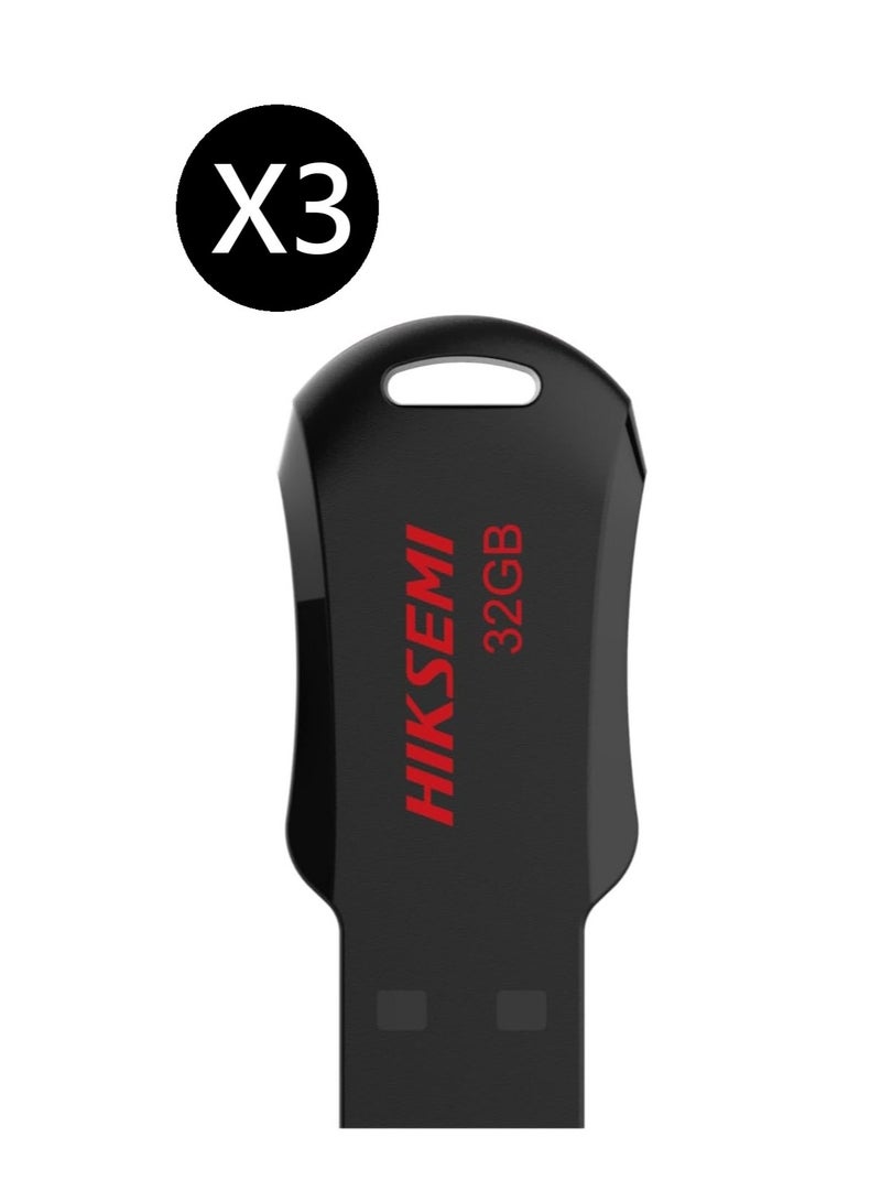 HIKSEMI Bundle Of 3 32GB USB 2.0 Flash Drive, Black | HS-USB-M200R 32G RNB