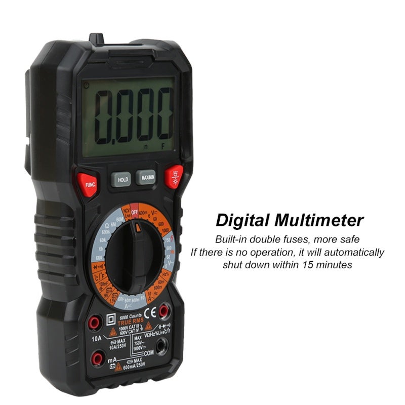 Digital Multimeter: Ultra-Clear 2-Color Backlight Display - Durable Rubber Jacket Double Protection Versatile Multimeter for Home Electrical Testing, Automotive Repairs and DIY Enthusiasts - Image 5