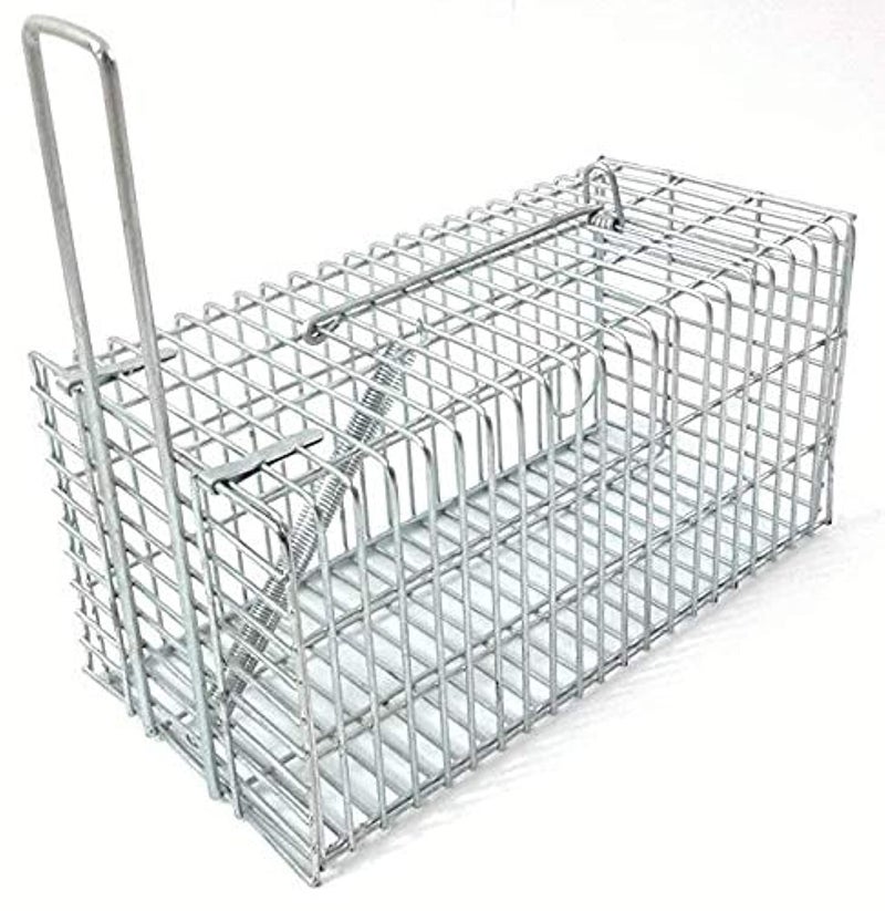 Folding Rat Cage Trap Snap Humane Safe Mouse Rodent LiveAnimal Indoor Outdoor(Silver)