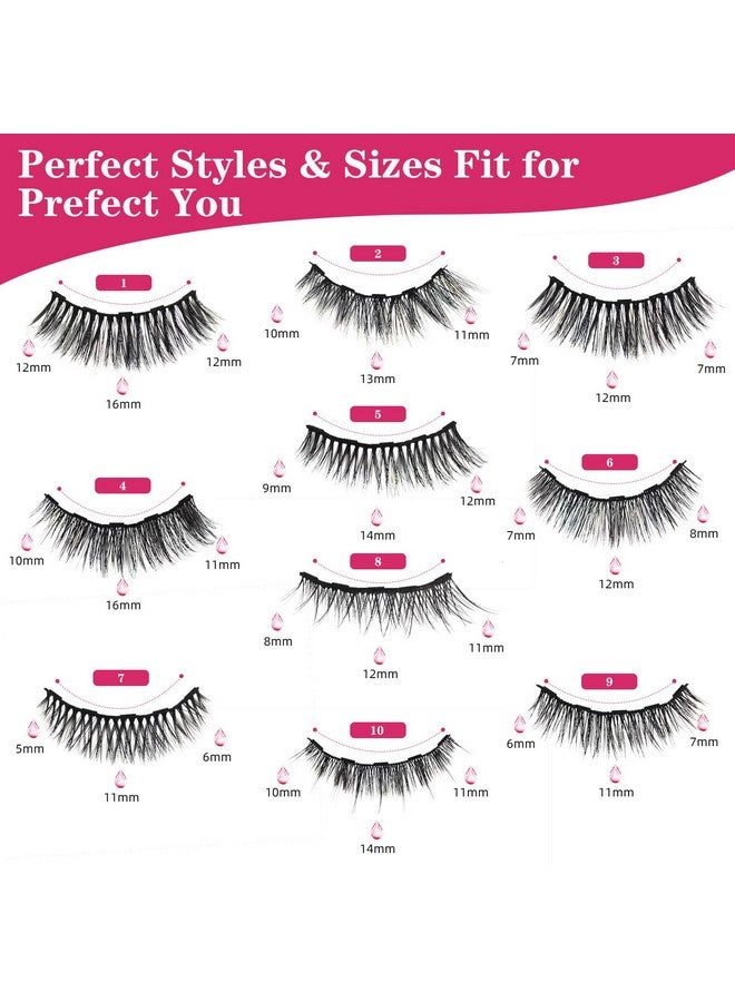 FEITA Magnetic Lashes with Applicator & Magnetic Eyeliner Kit - FEITA Reusable 3D 5D Magnetic Eyelashes Pack with 1 Tweezers & Upgraded 4 Tubes Magnetic Eyeliner, No Glue (15 Packs) - Image 3