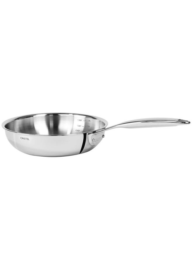 CRISTEL Castel'Pro® Ultraply® Collection Frying Pan, 8" diameter, 5-Ply construction. - Image 1
