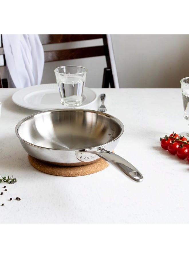 CRISTEL Castel'Pro® Ultraply® Collection Frying Pan, 8" diameter, 5-Ply construction. - Image 3