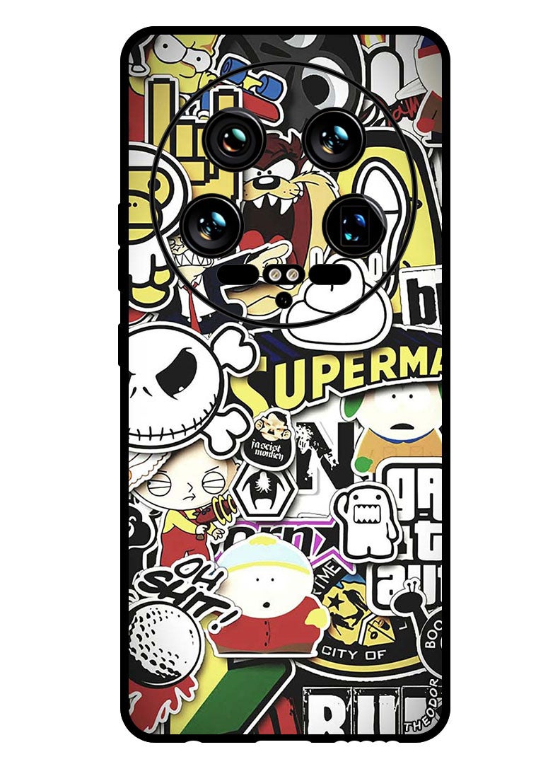 Theodor Protective Case Anti Scratch Shock Proof Bumper Cover For Xiaomi 14 Ultra Cartoon Collage - Image 1