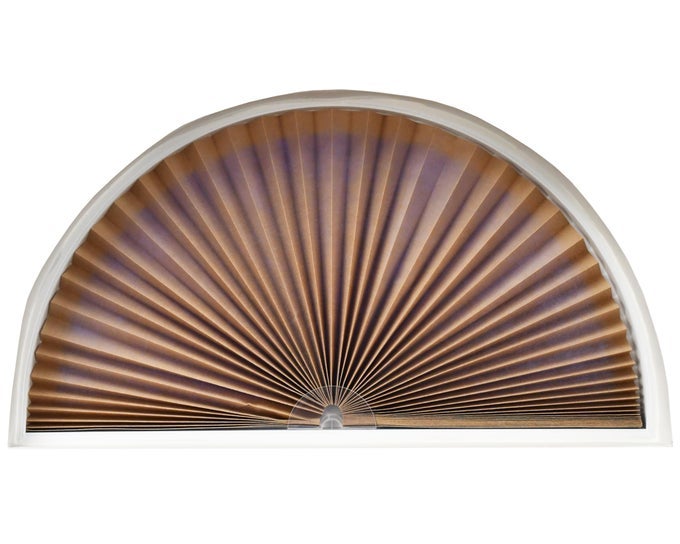 NO TOOLS ORIGINAL ARCH LIGHT FILTERING PLEATED FABRIC SHADE NATURAL 72 W X 36 H
