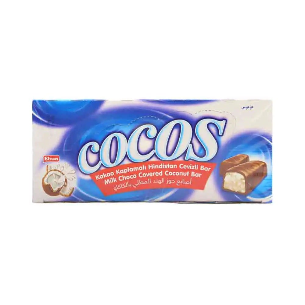 Elvan Cocos Milk Choco Covered Coconut Bar Chocolate- 24X16gms