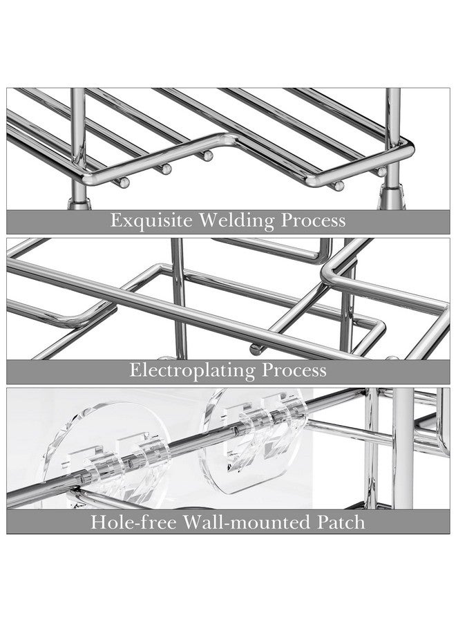 Linkidea Wall Mount Toothbrush Holder for Shower, Stainless Steel Toothpaste Stand, Self Adhesive/Countertop 3 Slots Organizer Compatible with Colgate Extra Clean, Oral-B CrossAction - Image 5
