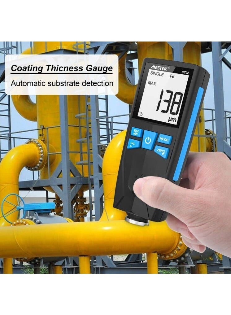 MESTEK Paint Thickness Gauge MESTEK Digital Car Coating Thickness Gauge Tester, Paint Mil Thickness Meter Gauge Large LCD with Backlight, Resolution 0.01mils Automatic F/NF - Image 4