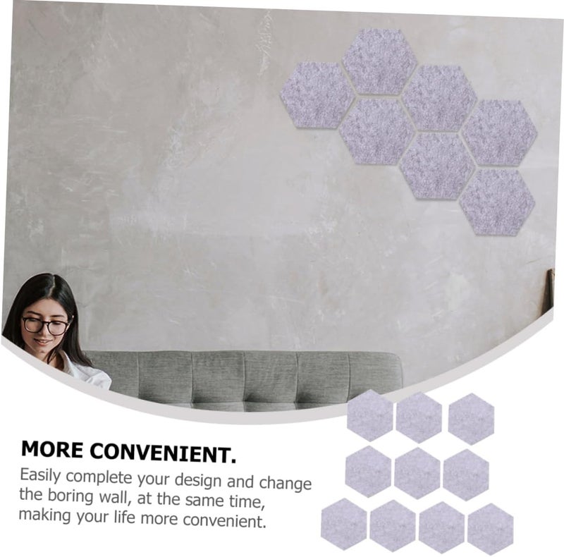 Gadpiparty 40pcs Felt Decorative Wall Panels Soundproof Notice Boards for Home Classroom and Office Decor Grey Memo Bulletin Boards for Photos and Announcements - Image 4