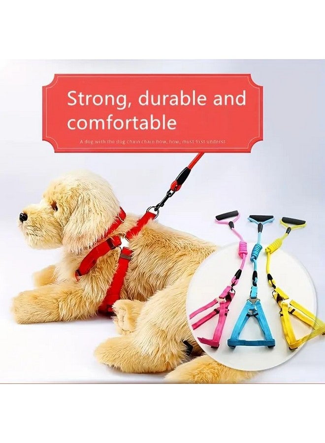 حزام ومقود مبطنان ناعمان قابلان للتعديل ومريحان ومقبض مريح مثالي للكلاب المتوسطة والكبيرة (قد يختلف اللون) - Image 3