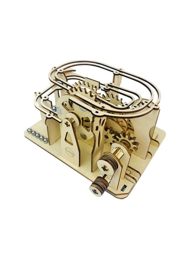 Multifunctional Mechanical Transmission Model Children's Assembled Toys Handmade Diy Three-dimensional Ornaments Wooden Track Ball-Color:Support Customized Track Balls - Image 5