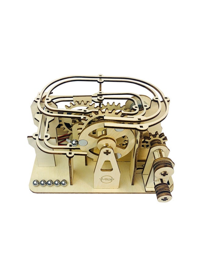 Multifunctional Mechanical Transmission Model Children's Assembled Toys Handmade Diy Three-dimensional Ornaments Wooden Track Ball-Color:Support Customized Track Balls - Image 4