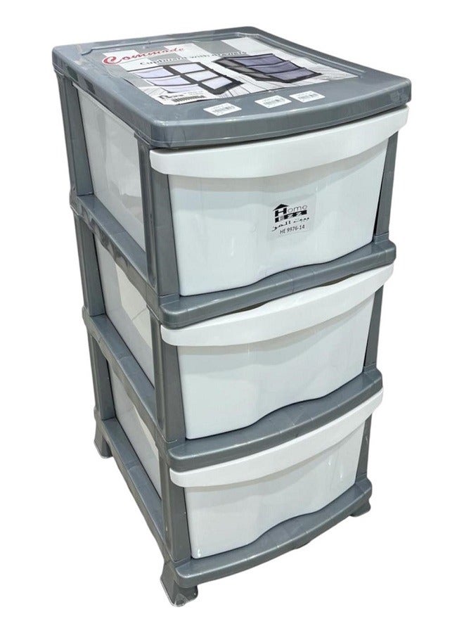 3 tier square plastic storage drawers for storing children's toys and clothes 