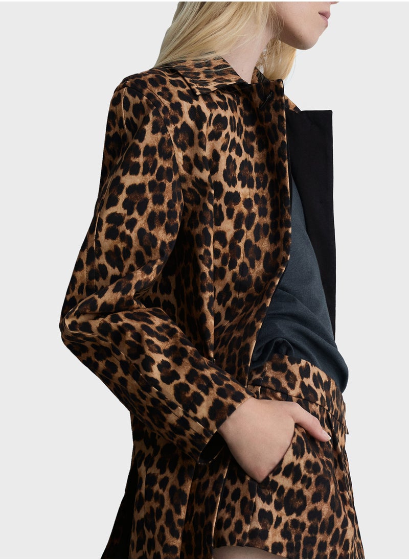 MANGO - Leopard Straight Coat - Image 1