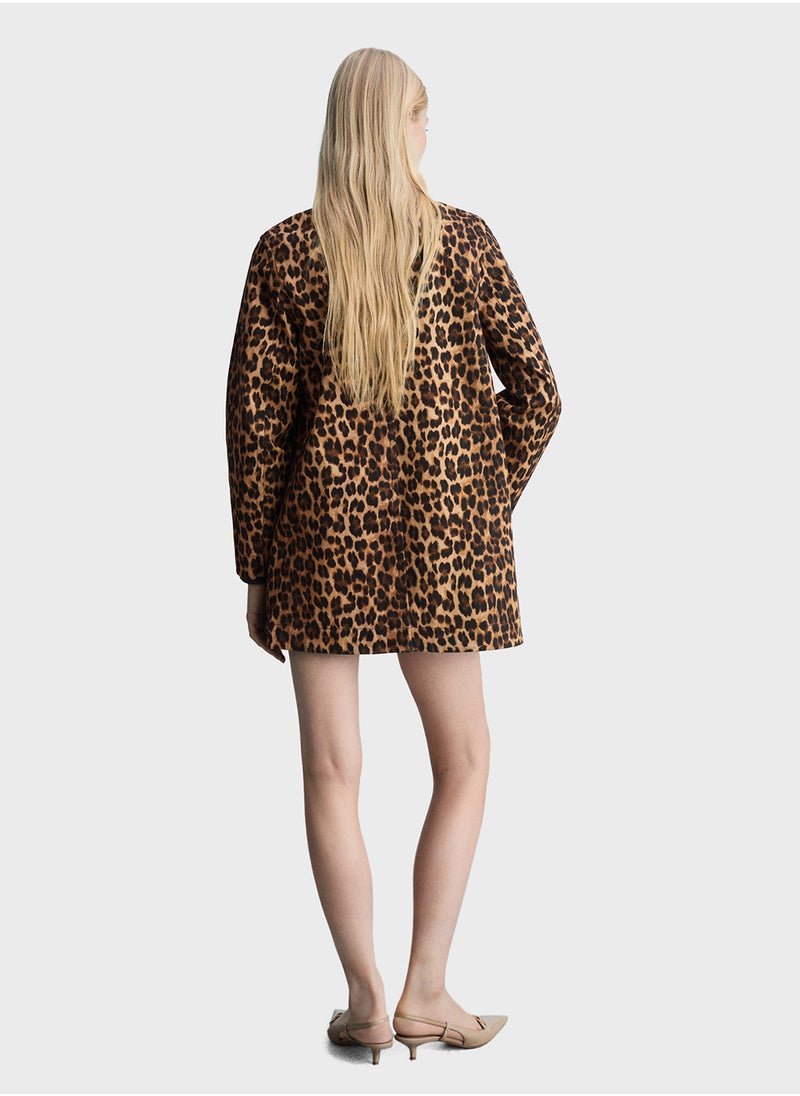 MANGO - Leopard Straight Coat - Image 1