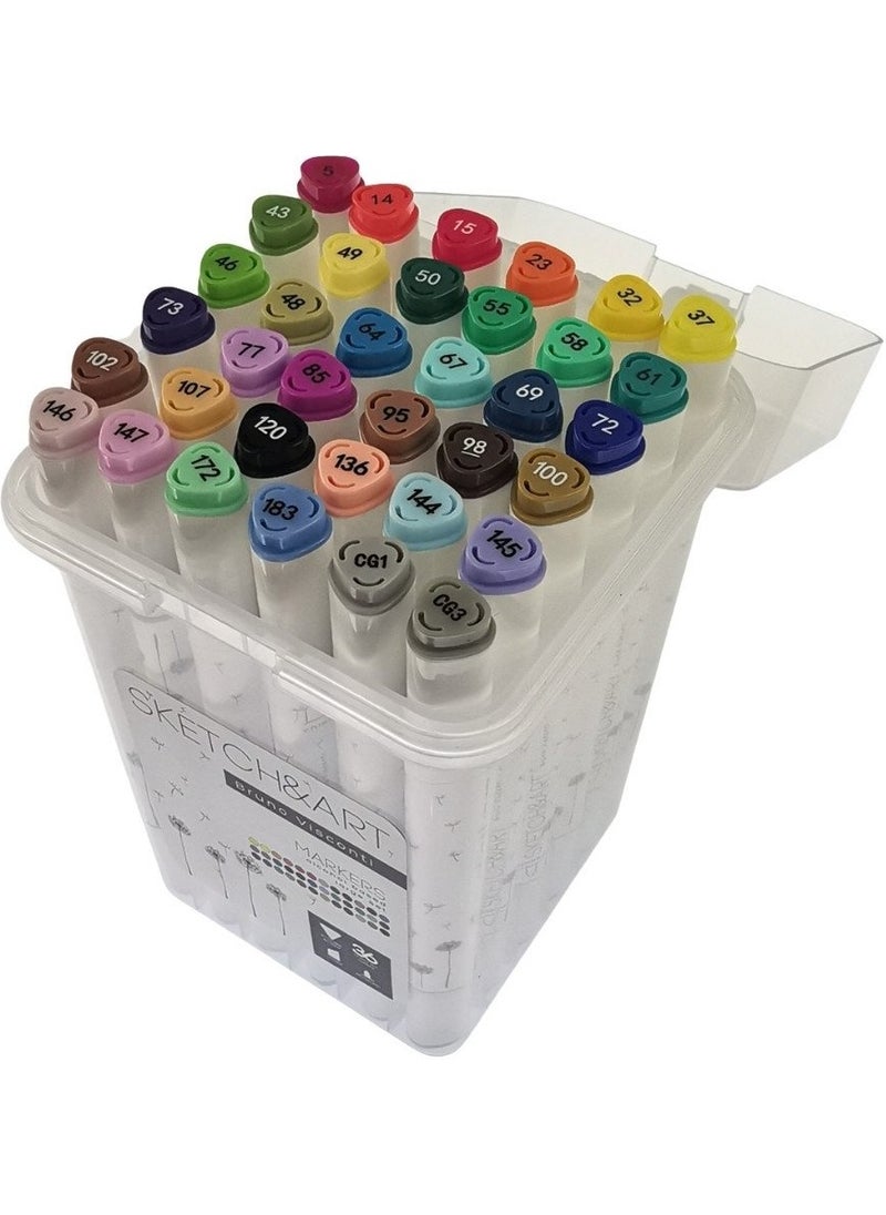 Bruno Visconti Double Ended Marker Set 36 PIECES  - Image 1