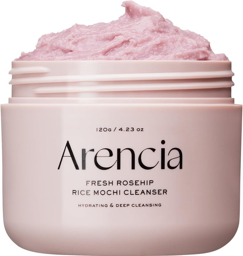Storage burden minimized build French Royal Rosehip Brightening Face Cleanser & Daily Scrub - Moisturizing, Exfoliating & Deep-Cleansing - Spa Quality, All Skin Types with Rice Powder & Rice Water (4.23oz) High strength upgraded material - Image 1