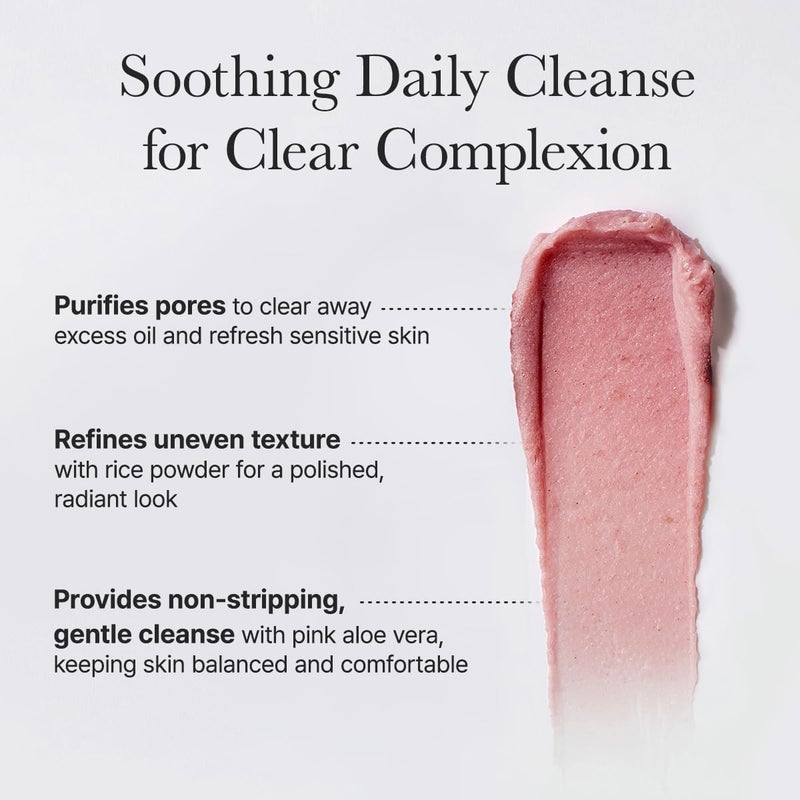 Storage burden minimized build French Royal Rosehip Brightening Face Cleanser & Daily Scrub - Moisturizing, Exfoliating & Deep-Cleansing - Spa Quality, All Skin Types with Rice Powder & Rice Water (4.23oz) High strength upgraded material - Image 4