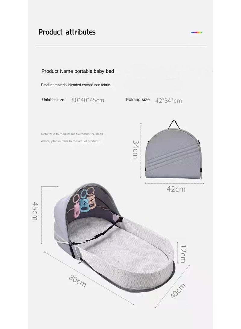 general Baby Bed Baby Nest Portable Travel Baby Cribs Toddler Multi-function Folding Bed Folding Chair - Image 2