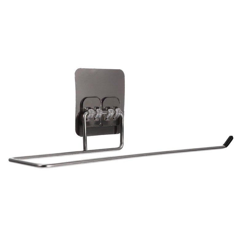 Homoyoyo 4 Piece Stainless Steel Punch Free Towel Rack Adhesive Wall Mount Storage - Image 2