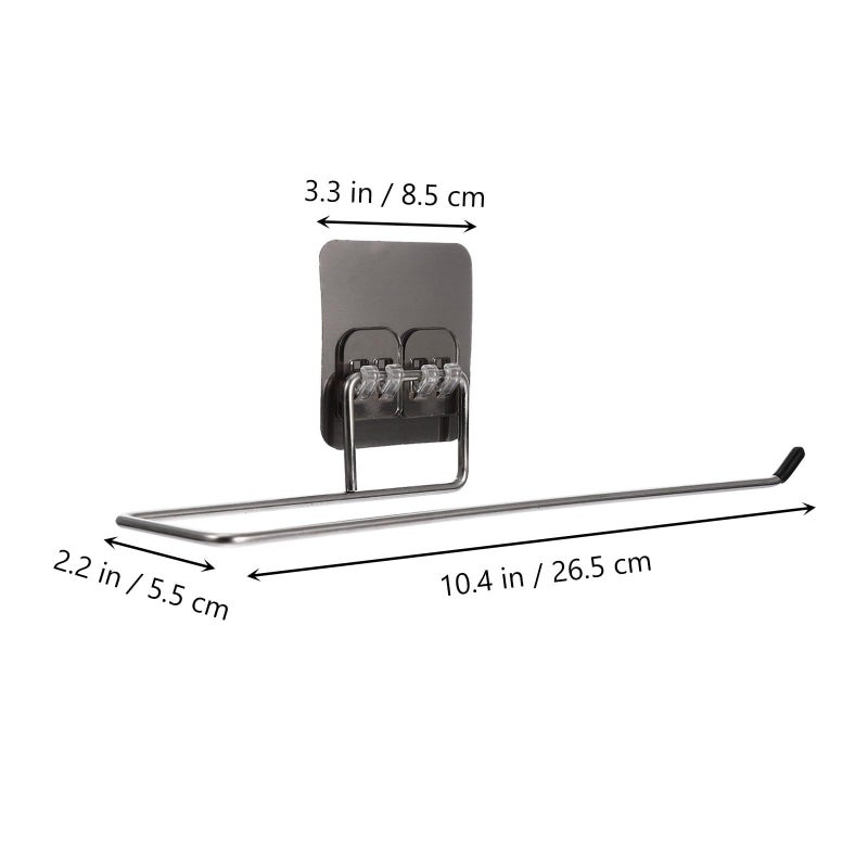 Homoyoyo 4 Piece Stainless Steel Punch Free Towel Rack Adhesive Wall Mount Storage - Image 3