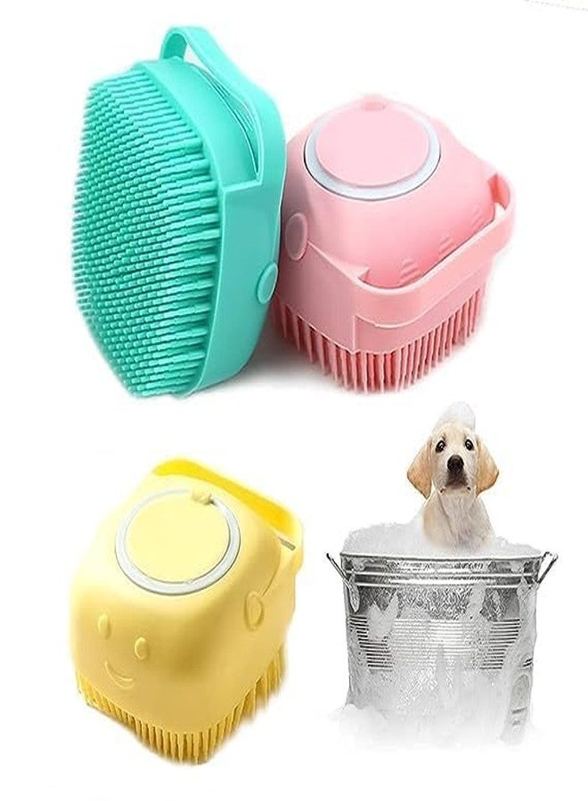 WLOFIN Dog Grooming and Bathing Brush, Dog Brush, Dog Washing Brush for German shepherd, Great Dane, Beagles, Golden Retriever, Pug, Pomeranian, Shih Tzu, Siberian Husky, Dachshund, Indies, Etc multicolor - Image 1