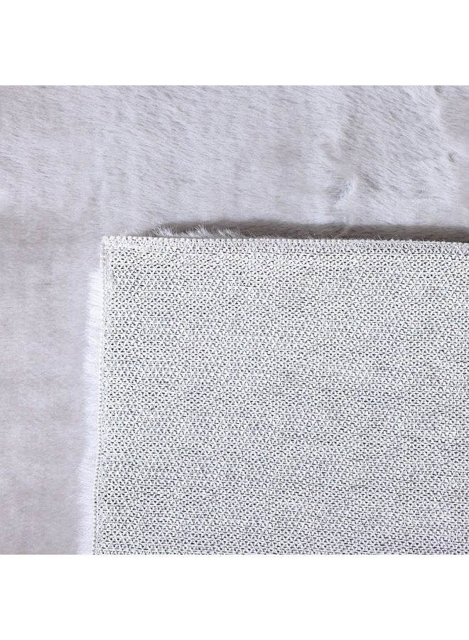 DANUBE HOME Plain Plush Solid Soft Fur Rug  | Washable Solids Style | Polyester Area Rug Floor Covering | Indoor Carpet For Living Room Dining Bedroom 160x230cm-Light Grey - Image 4