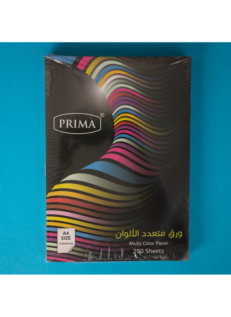 بريما ورق ملون A4 250 ورقة، 10 ألوان × 25 ورقة لكل لون، وزن 80 جم/م²، مناسب للطباعة والأشغال اليدوية، ألوان زاهية وتباين طباعة واضح، متوافق مع جميع الطابعات - Image 4