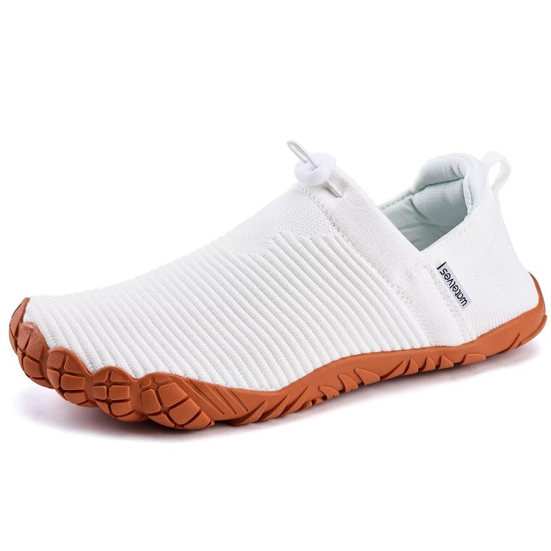 WateLves Water Shoes Womens Mens Comfortable Lightweight Striped Pattern Barefoot Shoes for Beach Swim Pool Yoga Boating Water AerobicsWhite38 - Image 2