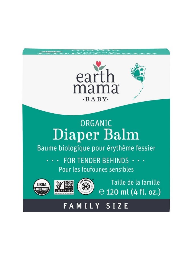 Earth Mama Organic Diaper Balm | Diaper Cream With Calendula | Calm Skin Baby Essentials For Diaper Bag |Multipurpose Baby Ointment, 4-Fluid Ounce  - Image 1