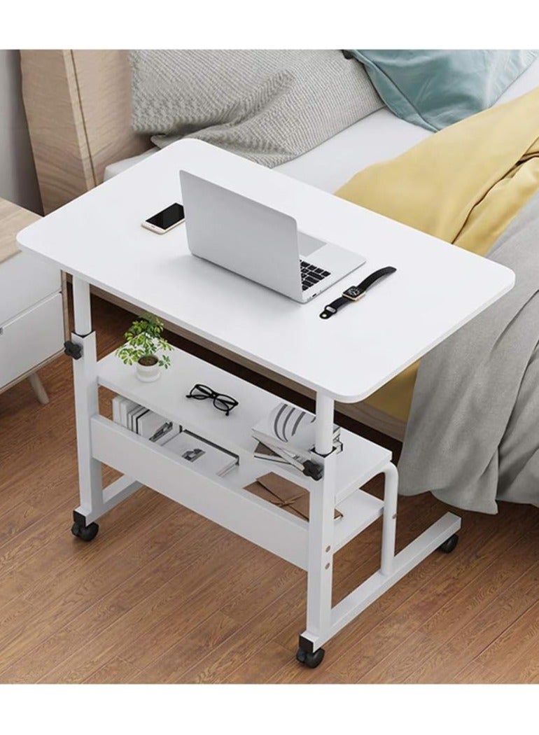 DubaiGallery Overbed Table Height Adjustable Mobile Stand up Computer Desk Suitable for Bedroom, Living Room, Bed Care Home Bedside Laptop Overbed Tabl