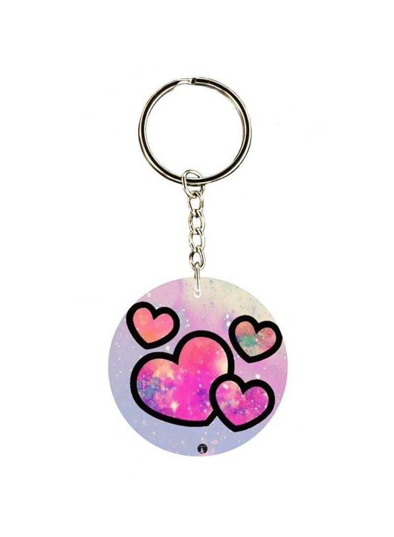 Love Shape Printed Keychain
