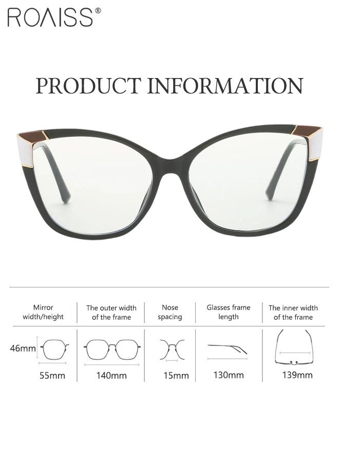 roaiss Women's Blue Light Blocking Glasses, Blue Light Filter Computer Reading Gaming TV Phones Cat Eye Eyeglasses, Fashion Anti Eyestrain Headache Eyewear - Image 3