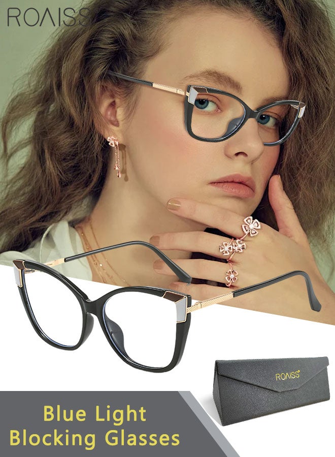 roaiss Women's Blue Light Blocking Glasses, Blue Light Filter Computer Reading Gaming TV Phones Cat Eye Eyeglasses, Fashion Anti Eyestrain Headache Eyewear - Image 1
